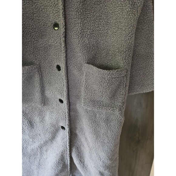 Easy essentials woman's long line cozy button coat gray - Picture 5 of 5